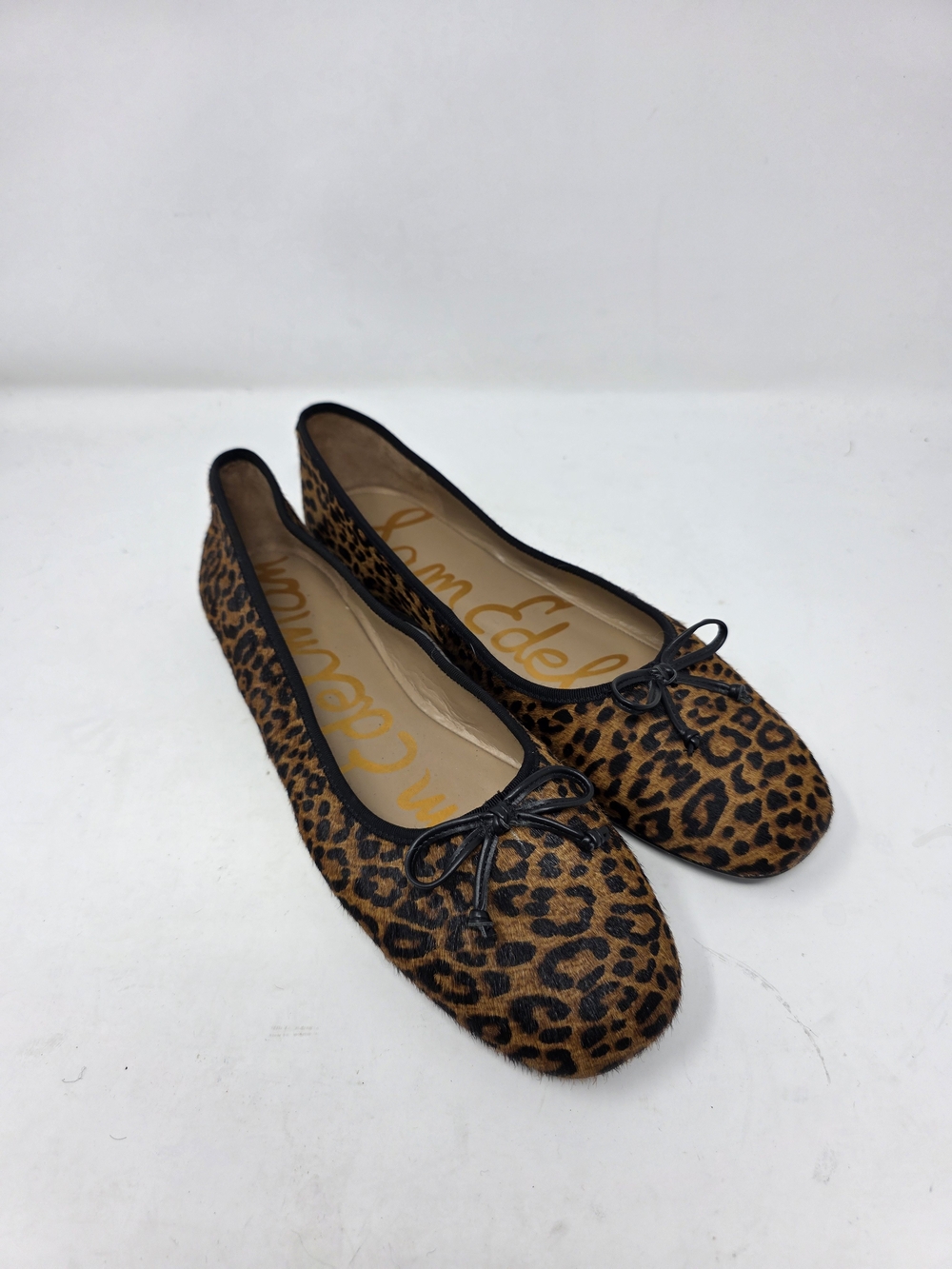 Sam Edelman Felicia Leopard Print Calf Hair Ballet Flats Bow Shoes Women 12 M